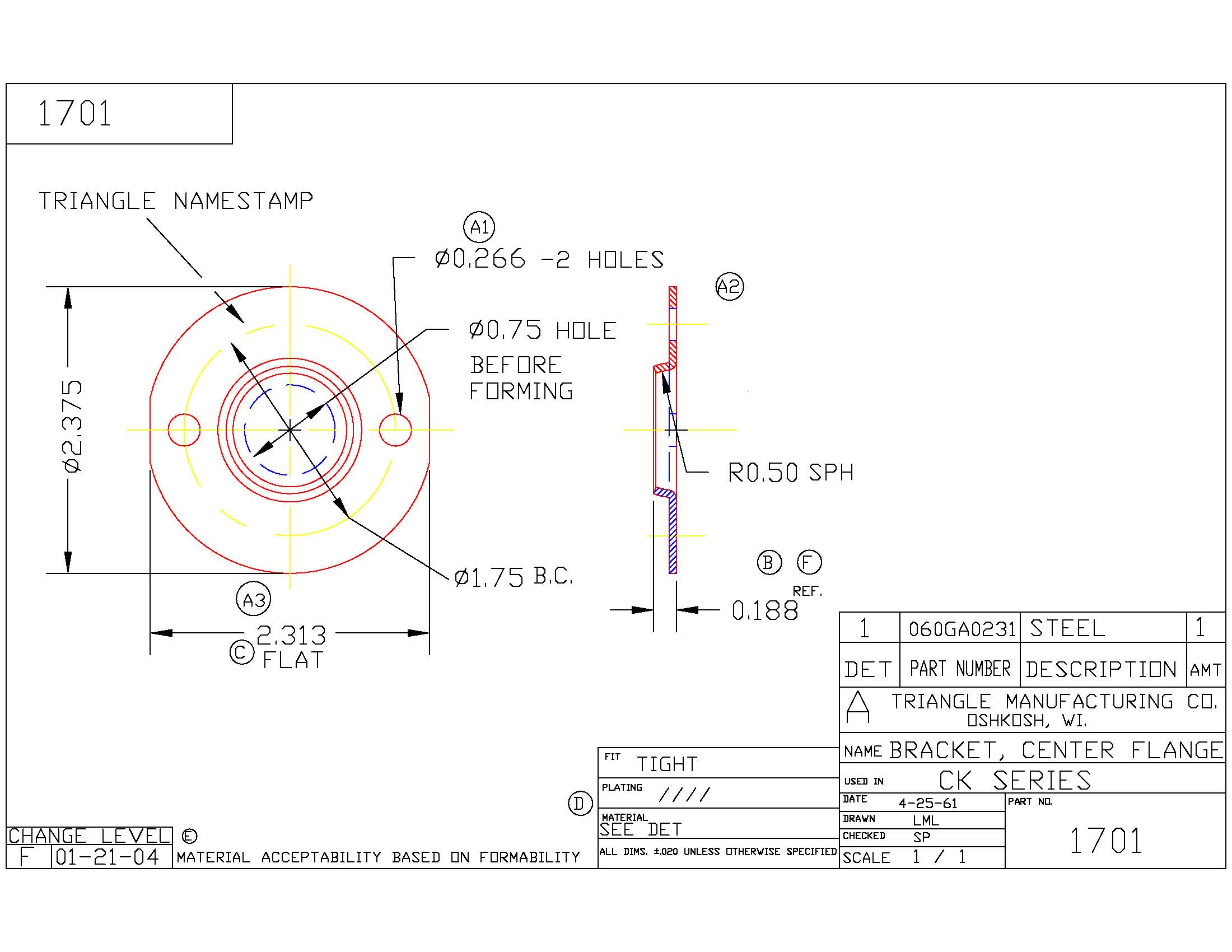 Sintered Bronze Spherical Bearing with Ring, 22 Gauge  -   1/4 