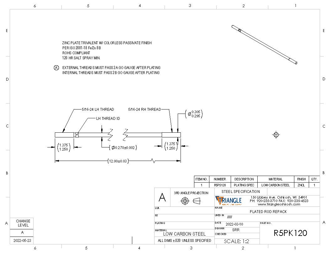 Threaded Rods, 5/16-24