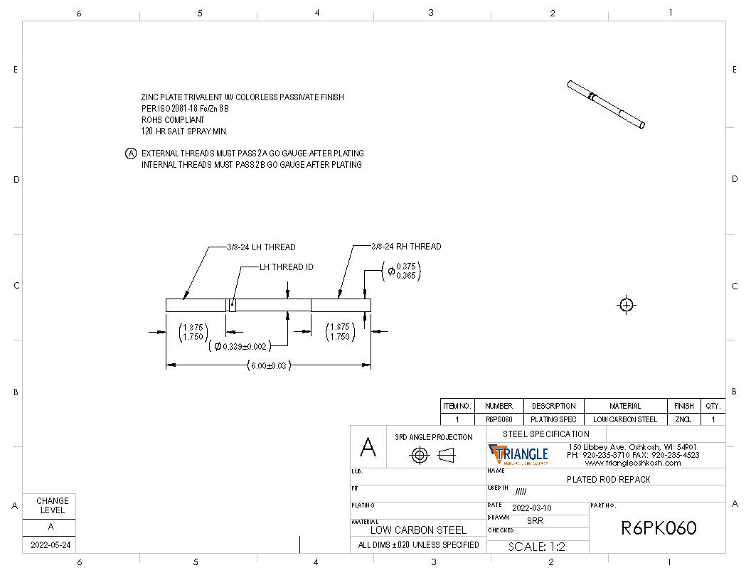 Threaded Rods, 3/8-24